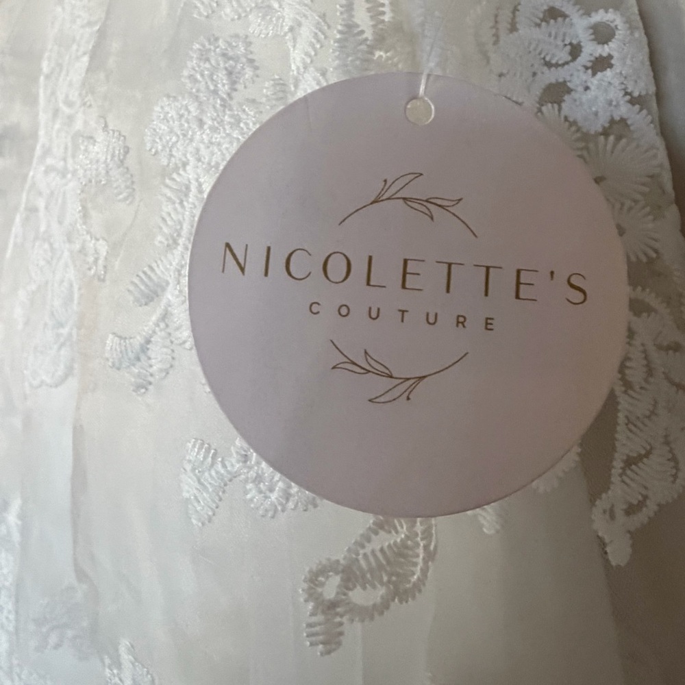 Nicolette’s Couture Christening Gown Lace Baptism Dress White 6 Months - Picture 10 of 12
